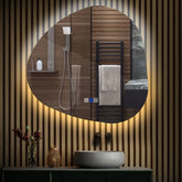 LED Spiegel Asymmetrisch | Touch-Schalter | Anti-Beschlag-Funktion | Einstellbare Farbtemperatur - Reyze Seria Ambient Model 1